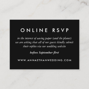 Black Modern Gold Rings Wedding Online RSVP Card Begleitkarte