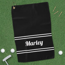 Black Modern Golfer Sports Classic Name Monogram