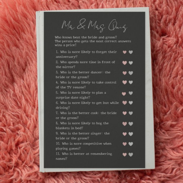 Black Modern Guess Who Wedding Brautparty Game (Von Creator hochgeladen)