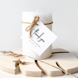 Black Modern Handwriting Script Wedding Danke Geschenkanhänger