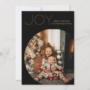 BLACK Modern Jodern Minimalistisch Weihnachtskarte Feiertagskarte