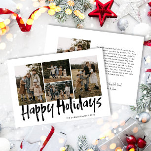 Black Modern Letting Five Foto Happy Feiertagskarte