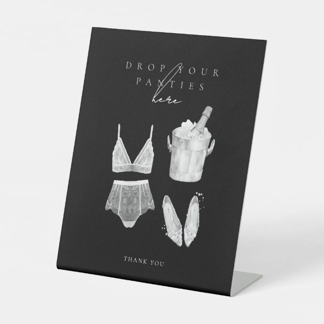 Black Modern Lingerie Showspiele Sockelschild (Vorderseite)