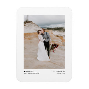 Black Modern Minimalistisch Foto Wedding Vielen Da Magnet