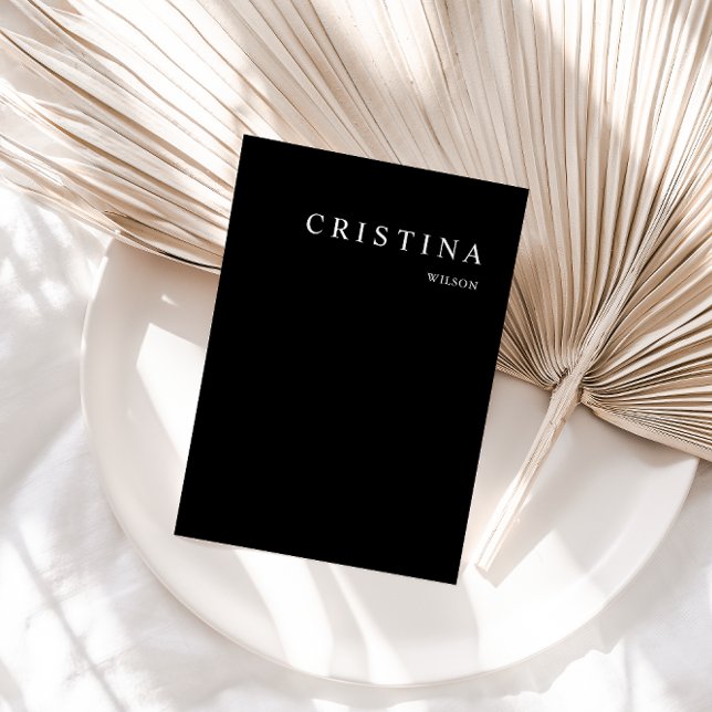 Black Modern Minimalistisch Table Guest Platzkarte (Von Creator hochgeladen)