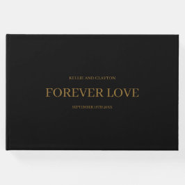 Black Modern Minimalistisch Wedding Guest Book Gästebuch