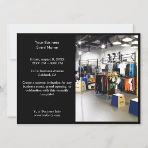 Black Modern Minimalistisches Berufliches Foto Einladung