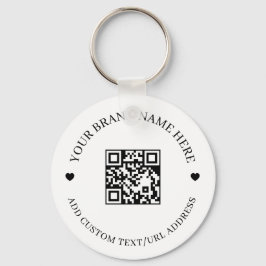 Black Modern QR Code Business Budget Round Schlüsselanhänger