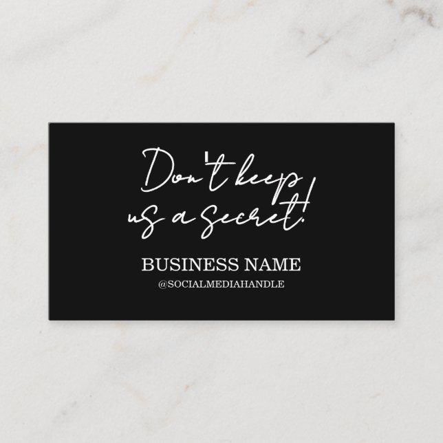 Black Modern Refer a Friend Visitenkarte (Vorderseite)