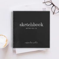 Black Modern Rustic Hand Letters Sketchbook