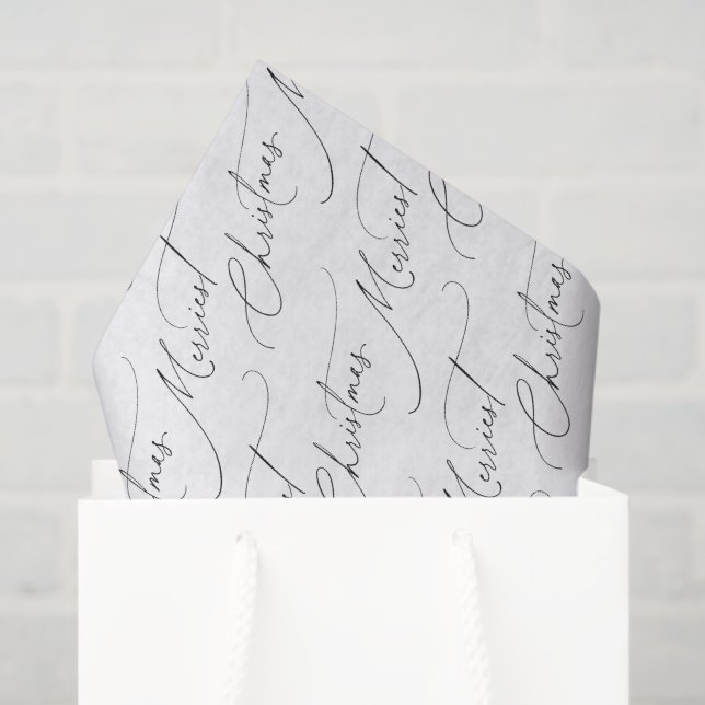 Black Modern Script Merriest Christmas Seidenpapier (Geschenktüte)