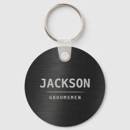 Black Modern Simple Name Personalized Groomsmen Schlüsselanhänger