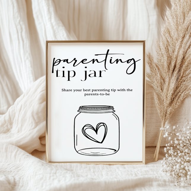 Black Modern Simple Script Baby Parenting Tip Poster (Von Creator hochgeladen)