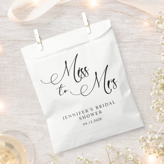 Black Modern Simple Script Brautparty Geschenktütchen (Ausgeschnitten)