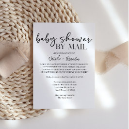 Black Modern Simple Script By Mail Baby Shower Einladung