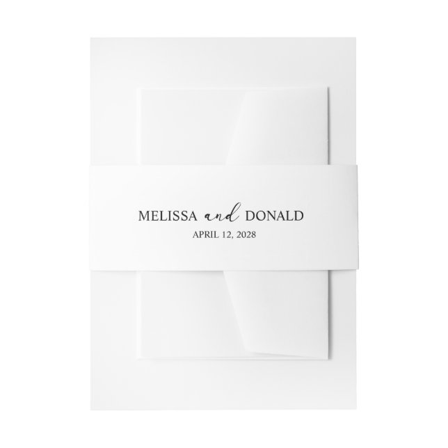 Black Modern Simple Script Wedding Einladungsbanderole (Vorderseite Beispiel)