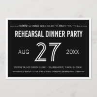 Black Modern Simple Wedding Probe Dinner