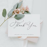 Black Modern Whimsical Calligraphy Wedding Dankeskarte<br><div class="desc">Schicken Sie Dankeschön mit dieser personalisierbaren Hochzeit Dankeschön Karte. Es zeichnet sich durch Kalligraphie und klassische Typografie aus. Personalisieren Sie diese,  indem Sie Ihre Daten hinzufügen. Diese elegante Hochzeit Dankeschön-Karte wird auch perfekt als ein Paar Schreibwaren und mehr.</div>