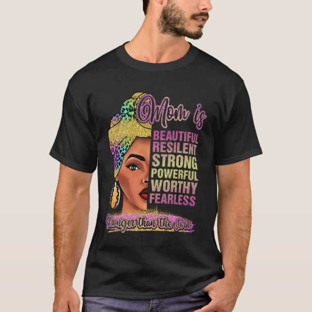 Black Mom Queen Melanin Afro African Mama Mothers  T-Shirt (Vorderseite)