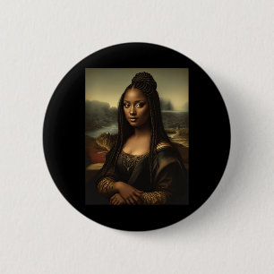 Black Mona Lisa African American Black History Mon Button