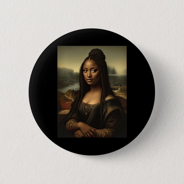 Black Mona Lisa African American Black History Mon Button (Vorderseite)