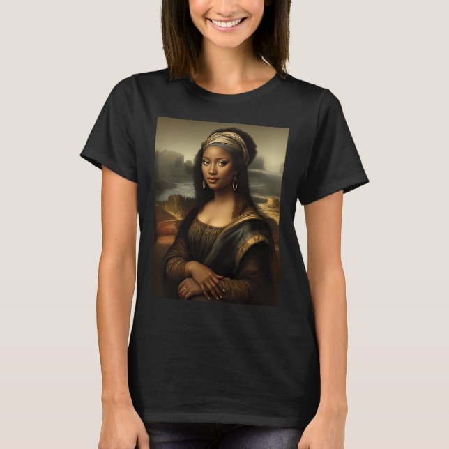 Black Mona Lisa African American Black History Mon T-Shirt (Vorderseite)