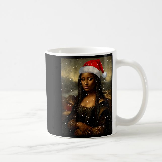 Black Mona Lisa African American Christmas Santa H Kaffeetasse (Rechts)