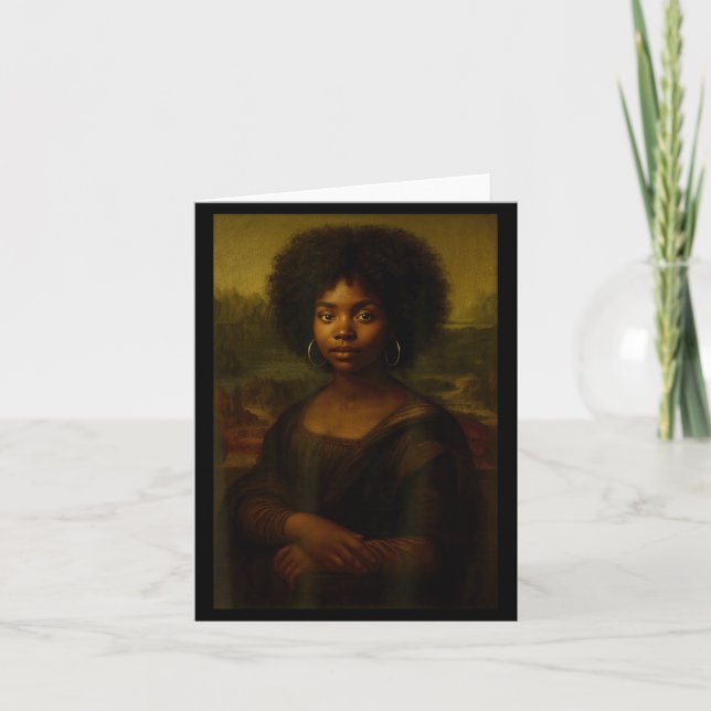 Black Mona Lisa Afro African American Melanin Blac Karte (Vorderseite)