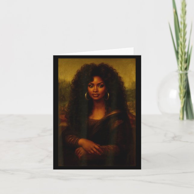 Black Mona Lisa Afro African American Melanin Blac Karte (Vorderseite)