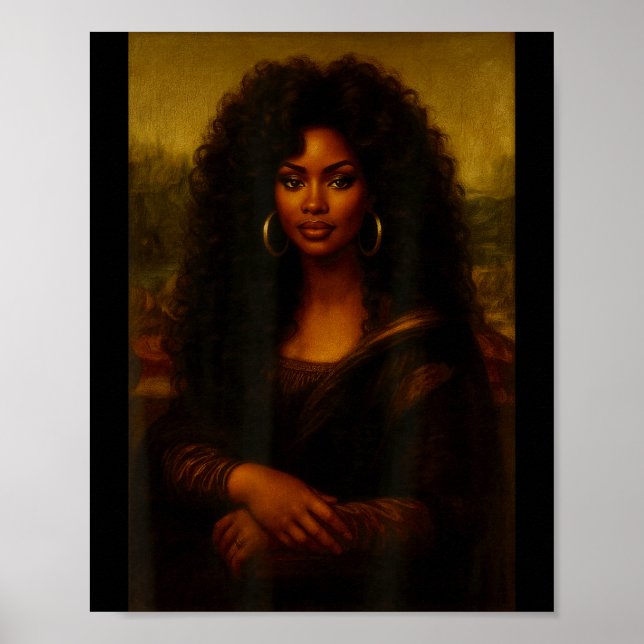 Black Mona Lisa Afro African American Melanin Blac Poster (Vorne)