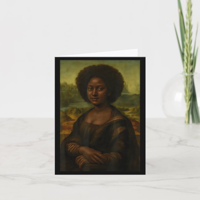 Black Mona Lisa Afro African Melanin Black History Karte (Vorderseite)