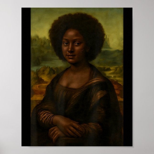 Black Mona Lisa Afro African Melanin Black History Poster (Vorne)