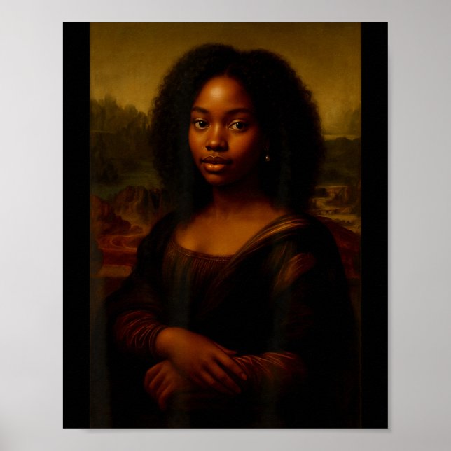 Black Mona Lisa Afro African Melanin Black History Poster (Vorne)