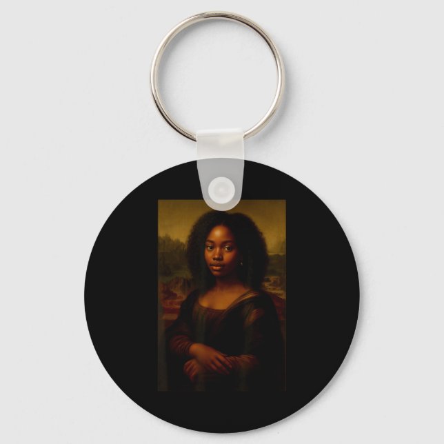 Black Mona Lisa Afro African Melanin Black History Schlüsselanhänger (Vorderseite)