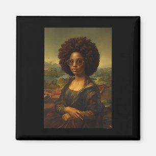 Black Mona Lisa Afro American Black History Magnet