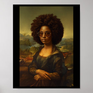 Black Mona Lisa Afro American Black History Poster