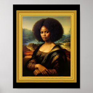 Black Mona Lisa Afro Königin Afrikanische Frau Bla Poster