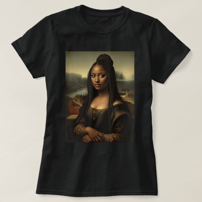 Black Mona Lisa Art Black History T-Shirt (Design vorne)