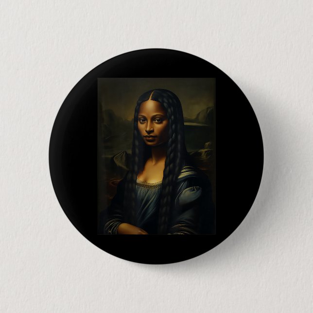 Black Mona Lisa Black History Month Afrikanische F Button (Vorderseite)