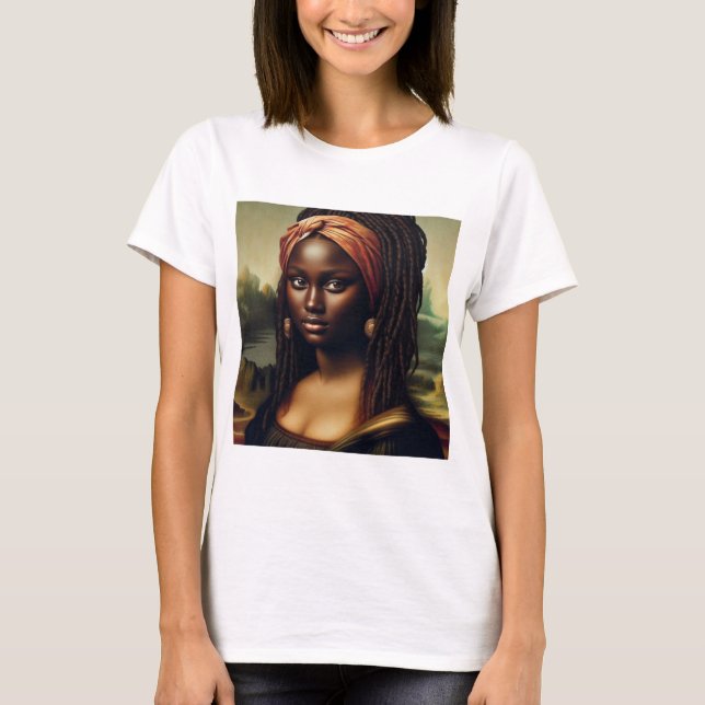 Black Mona Lisa: Eine moderne Reimagie T-Shirt (Vorderseite)