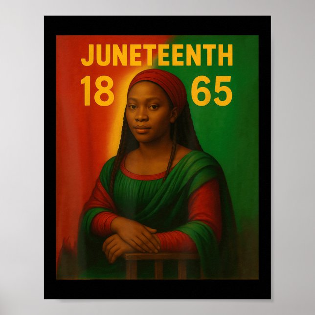 Black Mona Lisa Graphic Afro American June Poster (Vorne)