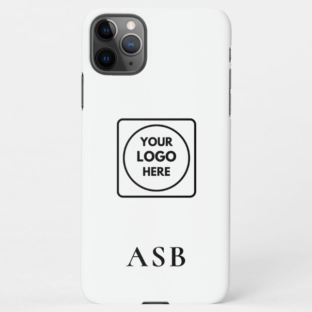 Black Monogram Custom Logo Photo iphone case Hülle (Rückseite)