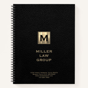Black Monogram Lawyer Notebook Notizbuch