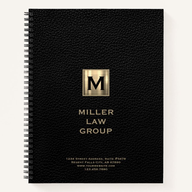 Black Monogram Lawyer Notebook Notizbuch (Vorderseite)