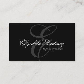 Black Monogram Letter Chic Elegante Business Card Visitenkarte