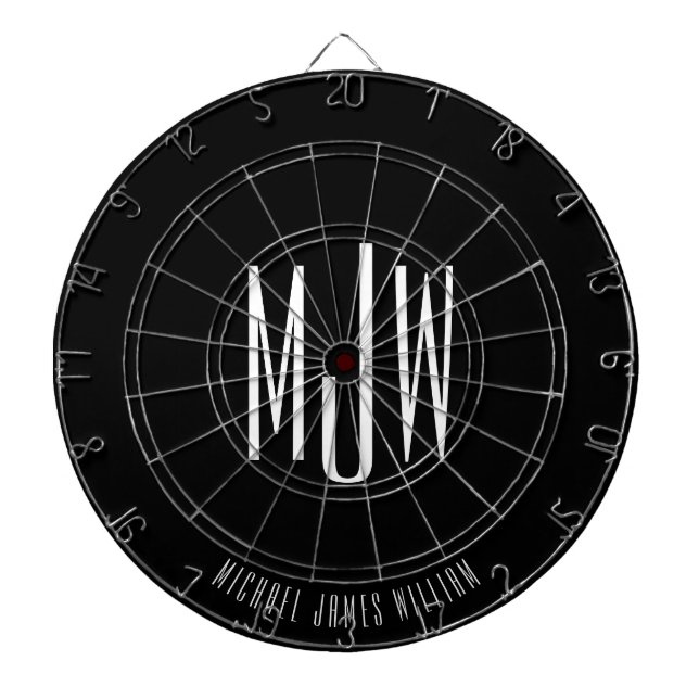 Black Monogram Modern Classic Dartscheibe (vorne)