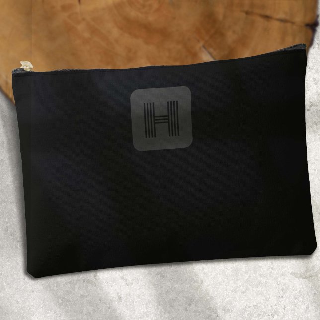 Black Monogram Simple Monogram Golf Zubehörtasche (Black Monogram simple Modern Accessory Pouch)