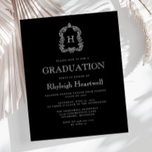 Black Monogram Wappen Graduation Party