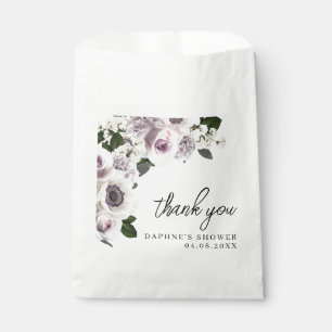 Black Moody Anemone und Lila Brautparty Geschenktütchen