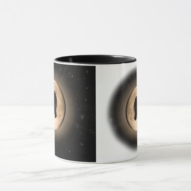 Black Moon Horse 2-sided Mug Tasse (Zentrum)